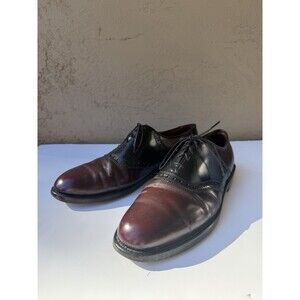 Allen Edmonds Polo Mens Size 10.5 D Burgundy Black Saddle Leather Oxfords 8274